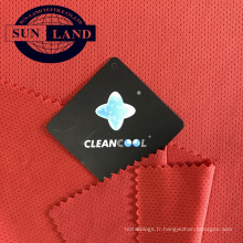 Tissu 100% polyester antibactérien ajusté à sec en maille simple jersey
